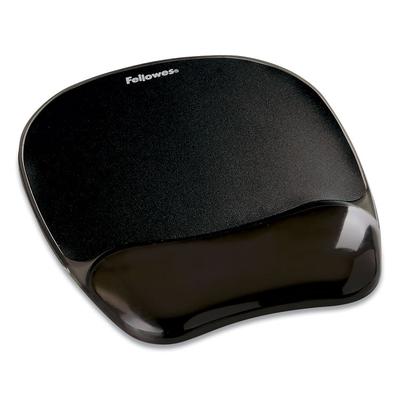 Fellowes Gel Crystals Mouse Pad with Wrist Rest, 7.87 x 9.18, Black (FEL9112101) Fellowes® Mouse Pads & Wrist Rests