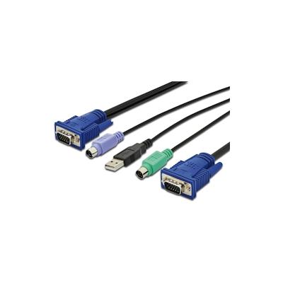 DIGITUS KVM Kabel PS/2 für KVM Konsolen 1,8m