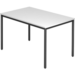 Hammerbacher Besprechungstisch Rundfuß 120x80 Weiß/Schwarz Image