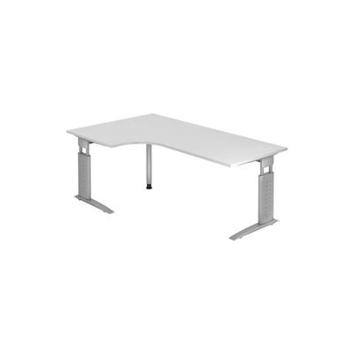 Hammerbacher Winkeltisch C-Fuß 200x120cm 90 Grad Weiß/Silber Image