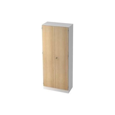 Hammerbacher schrank Solid 5 OH BxTxH 80x42x200,4cm Sockelblende Griff SG Weiß/Eiche