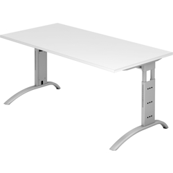 Hammerbacher Schreibtisch 160x80cm höhenverstellbar bis 85cm Weiß Image