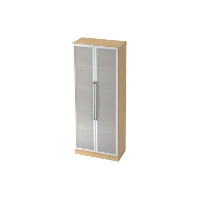 Hammerbacher Glastürenschrank Solid 5OH BxTxH 80x42x200,4cm Griff CE Ahorn/Silber Image