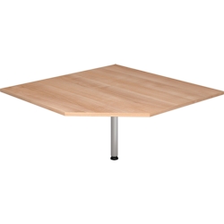 Hammerbacher Verkettungsplatte trapezform 120x120cm mit Fuß Nussbaum/Silber Image