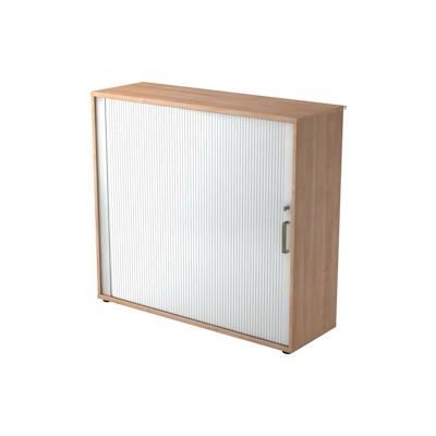 Hammerbacher Rollladenschrank 3OH BxTxH 120x40x110cm Griff SG Nussbaum/Silber