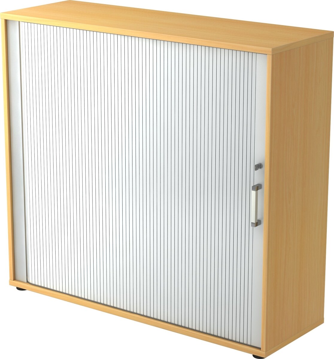 Hammerbacher Rollladenschrank 3OH BxTxH 120x40x110cm Griff CE Buche/Silber Image