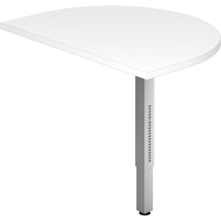 Hammerbacher Anbautisch mit Fuß eckig 60x80cm Weiß/Silber Image