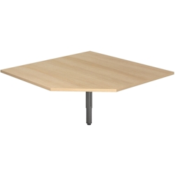 Hammerbacher Verkettungsplatte trapezform 120x120cm mit Fuß eckig Eiche/Graphit Image