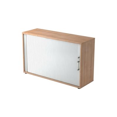 Hammerbacher Rolladenschrank 2 OH BxTxH 120x40x74,8cm Griff CE Nussbaum/Silber Image