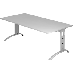 Hammerbacher Schreibtisch 200x100cm höhenverstellbar bis 85cm Grau Image