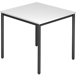 Hammerbacher Besprechungstisch Rundfuß 80x80 Weiß/Schwarz Image