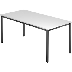 Hammerbacher Besprechungstisch 160x80cm Weiß/Schwwarz eckig Image