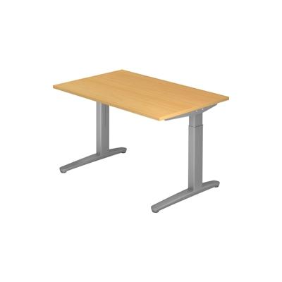 Hammerbacher Schreibtisch C-Fuß 120x80cm Buche/Silber Image