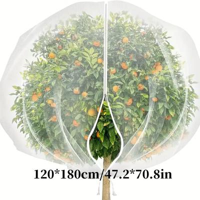 TEMU Pe Material Fruit Tree Protective Net Bags With Zipper And Drawstring - Bird, Pest, And Deer Barrier Mesh Cover For Trees And Blueberry Bushes - Insect And Cicada Protection Nets Image