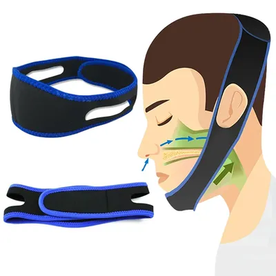1PC Adjustable CPAP Anti Snore Chin Strap Stop Snoring Health Care Sleeping Aid Tools Snore Belt Sleep Apnea Chin Support Straps