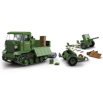 2. Weltkrieg WW2 Armee Militär Soldaten Infanterie STZ-5 Mittelgroße Traktor Modell Bausteine Ziegel Image