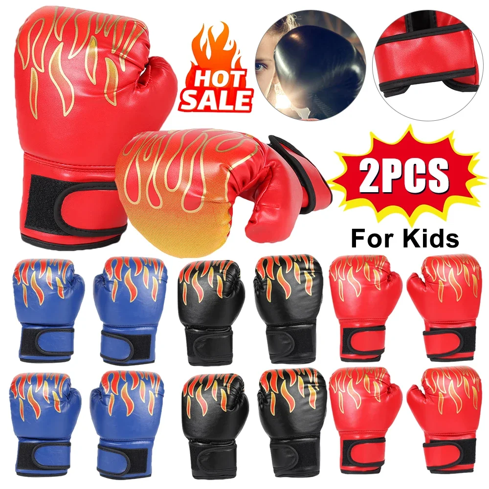 1 Paar Kinder-Boxhandschuhe für Kinder, Kampfhandschuhe, bequem, verstellbar, professionelle Karate-Schlag- und Boxtrainingshandschuhe Image