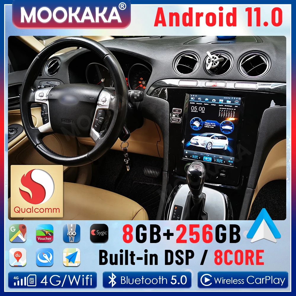 2 Din Android 11,0 8 + 256G Für Ford S-Max Galaxy 2007-2015 Auto Radio Multimedia player Auto Stereo GPS Navi Kopf Einheit DSP Carplay Image
