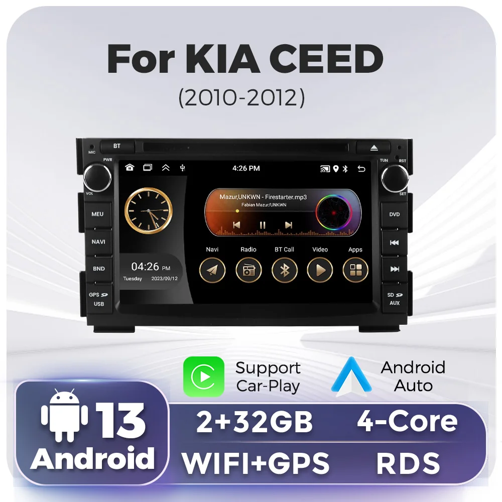 7 zoll Auto Radio Für Kia Ceed Venga 2010-2016 Multimedia Player CarPlay Android Auto GPS Navigation WIFI FM stereo Audio KEINE DVD