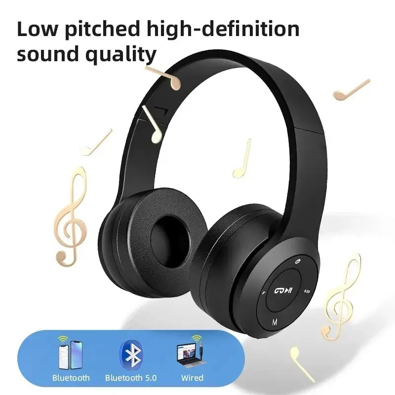 Stereo P47 Headset 5,0 Bluetooth Headset Falt serie Wireless Sportspiel Headset für Huawei Xiaomi Image