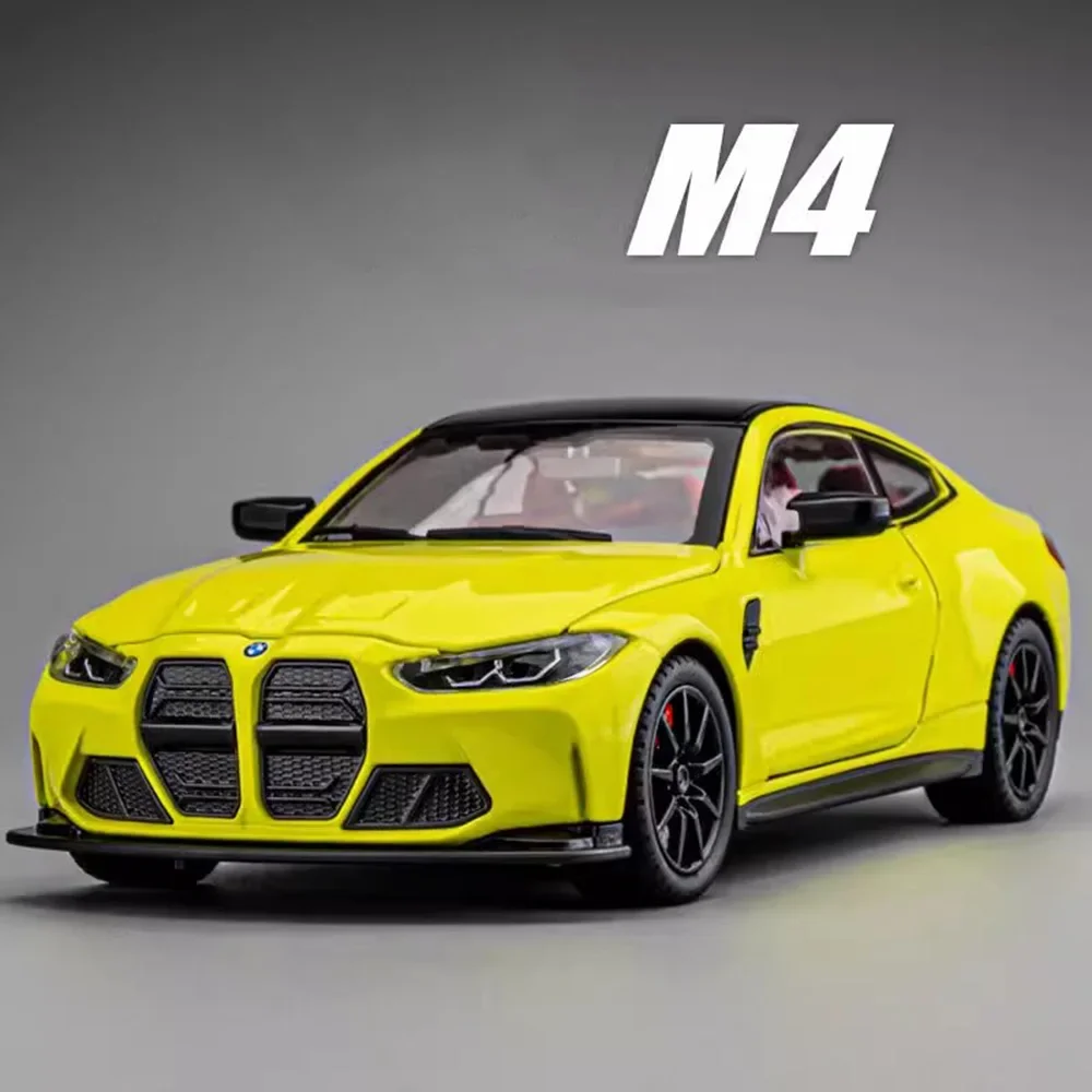 Maßstab 1:24, M4-Legierungsdruckguss-Modellautos, Spielzeug, Gummireifen, 4 Türen, geöffnete Fahrzeuge, leichte Musik, Spielzeugmodelle für Jungen, Geburtstagsgeschenke Image