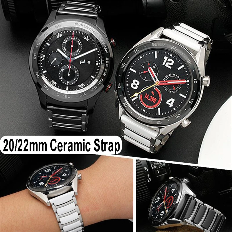 22mm 20mm Keramik armband für Samsung Galaxy Uhr 7 6 5 4 Luxus Keramik band für amazfit gtr 4 3 2 gts 4 4mini 3 2 2e bip3 bip5 Image