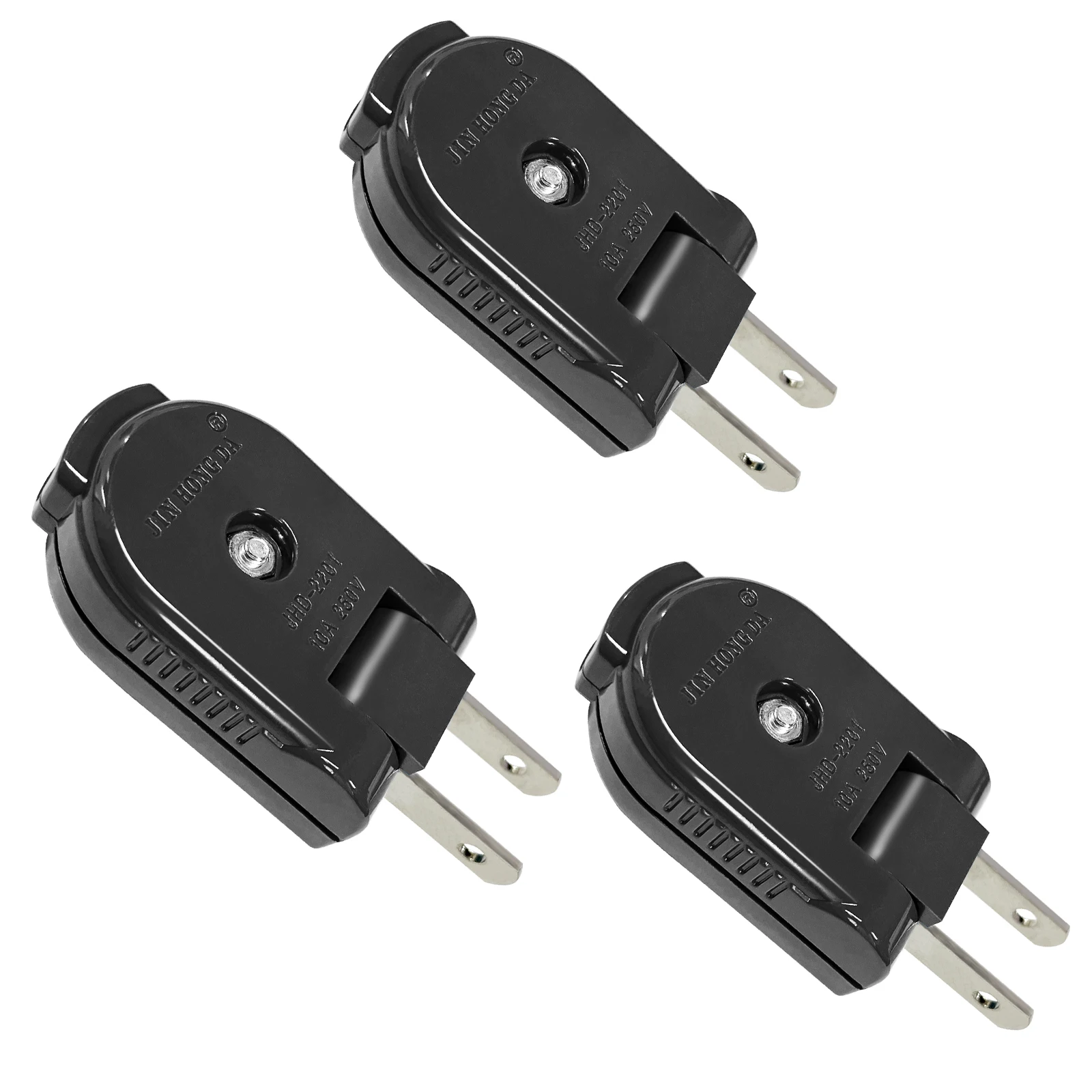 3/6/8er-Pack um 90 Grad drehbarer Netzstecker nach US-Standard mit zwei Flachstift-Anschlusssteckdosenadaptern 125 V/10 A Image