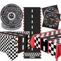 Tovagliolo per piatti per feste in auto da corsa Tovaglia per feste a tema da corsa Decorazioni per feste per auto da corsa Stoviglie per feste Compleanno per bambini Forniture per feste per baby