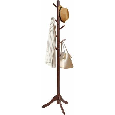 Costway - cosway 175cm Garderobenständer mit 8 Haken, Kleiderständer aus Holz höhenverstellbar in Image