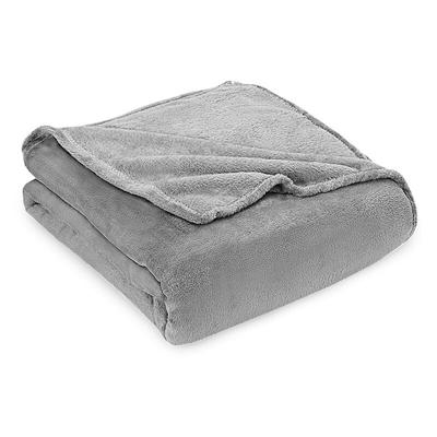 Kuscheldecke Wohndecke Fleecedecke Flauschige Decke Warm Super weich-Grau - 200x240cm - Swanew