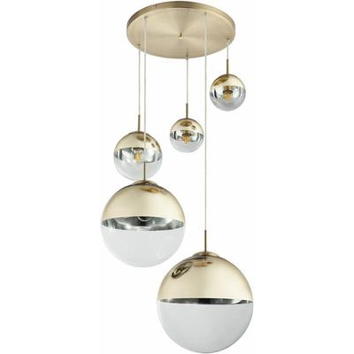 Globo - Hänge Pendel Lampe Arbeits Zimmer Glas Kugel Strahler Decken Büro Leuchte Gold 15855-5 Image