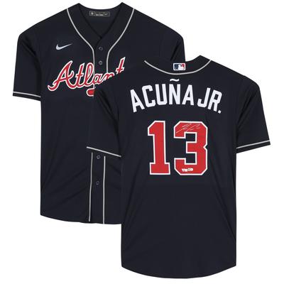 Ronald Acuna Jr. Atlanta Braves – signiertes marineblaues Nike-Replika-Trikot Image