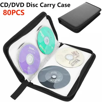 80 Disc CD Storage Bag CD/DVD Disc Carry Case Handbag With Zipper Double-side Album Storage Holder