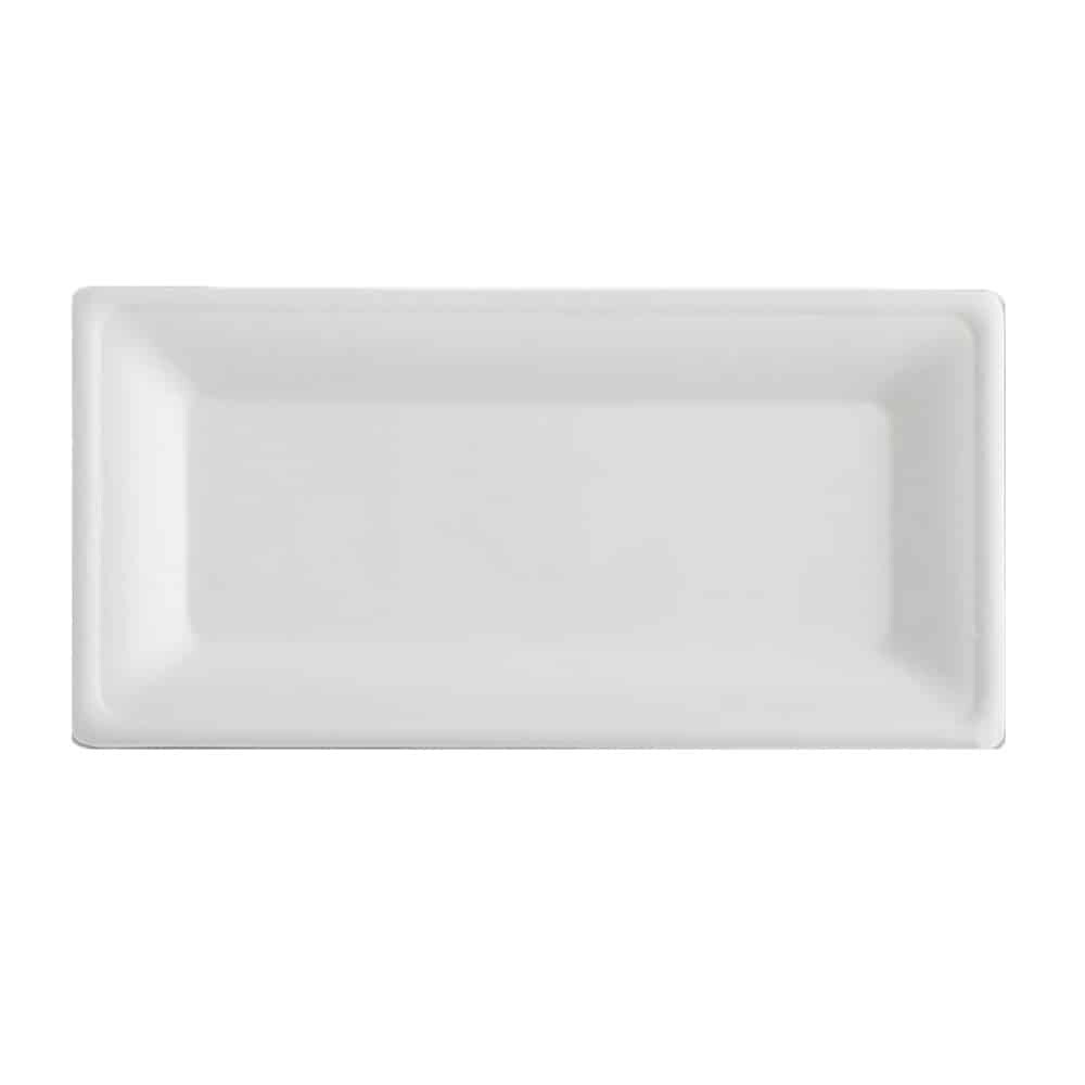Ekoe rechteckige kompostierbare Einwegteller aus Zellulosezellstoff 26x13 cm 100 Stk Image