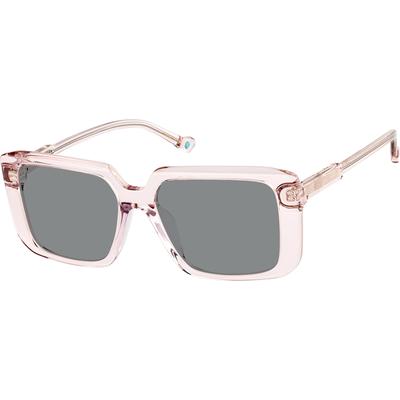 Zenni Women's Rectangle Rx Sunglasses Pink Plastic Full Rim Frame