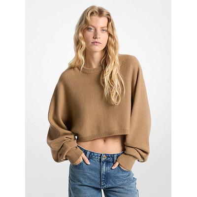 Michael Kors Wool Dolman-Sleeve Sweater Brown XL