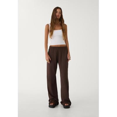 Stradivarius Wide-leg trousers Brown XS