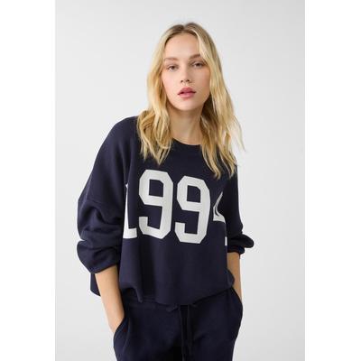 Stradivarius Number knit sweater Navy blue S