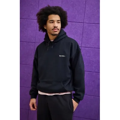 iets frans. Black Embroidered Hoodie - Black XL at Urban Outfitters