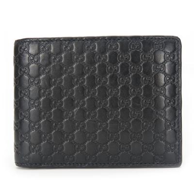 Gucci Accessories | Gucci Bi-Fold Wallet 333042 Micro Gg Shimmer Leather Black Pass Business Card... | Color: Black | Size: Os