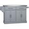 Rolling Kitchen Island with Storage,Portable Kitchen Cart with Stainless Steel Top,2 Drawers,Spice,Towel Rack