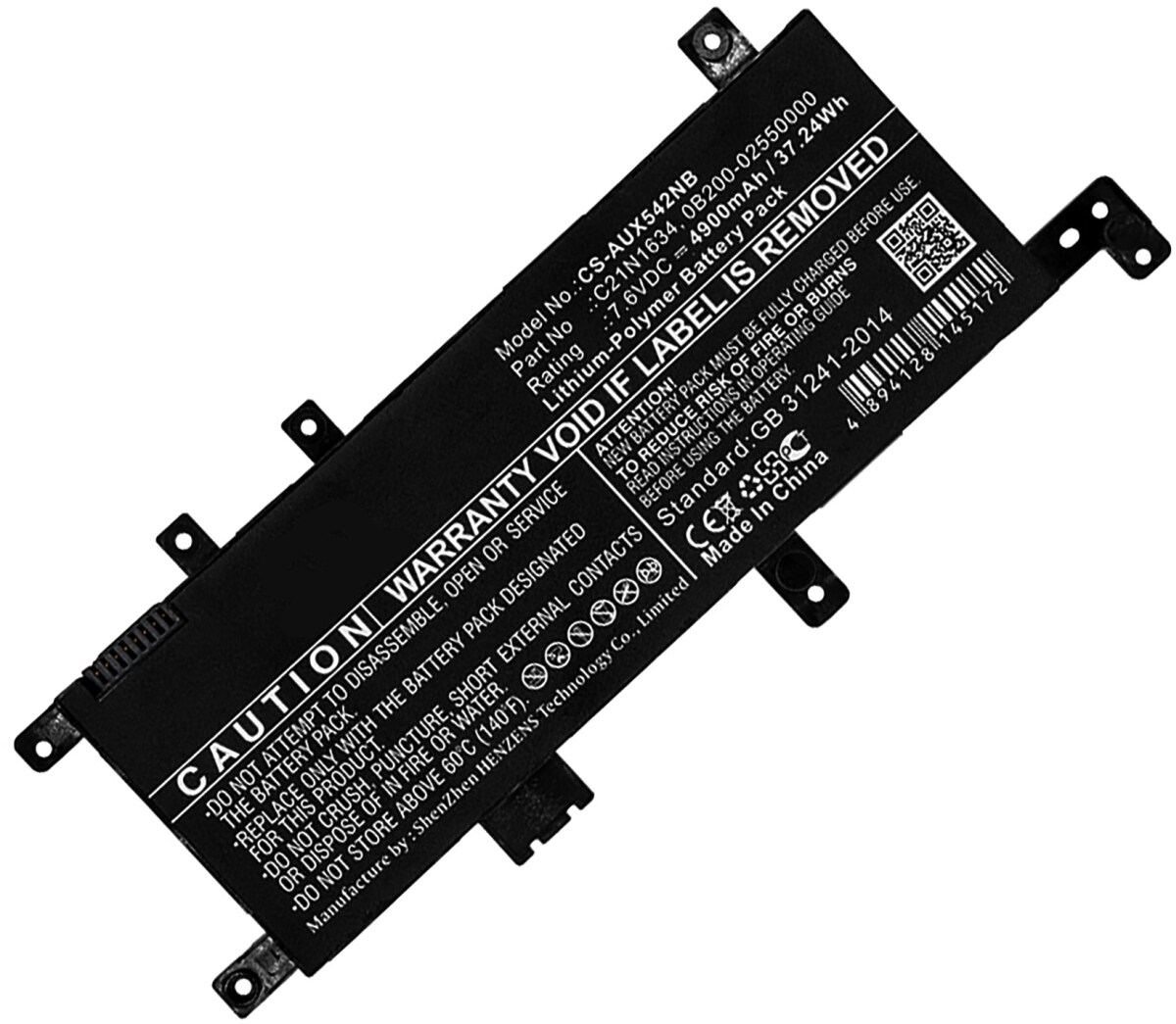 AGI Akku für Asus X542UF-DM418T Li-Pol 7,6 Volt 4900 mAh schwarz Image