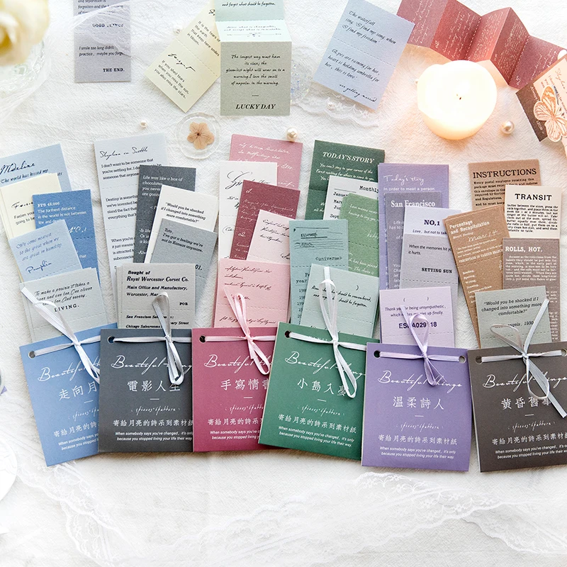 30 Stück Notizblock romantischer Text Handbuch Material Dekoration Träger tränen bares Nachrichten material Papier 6 Stile Image