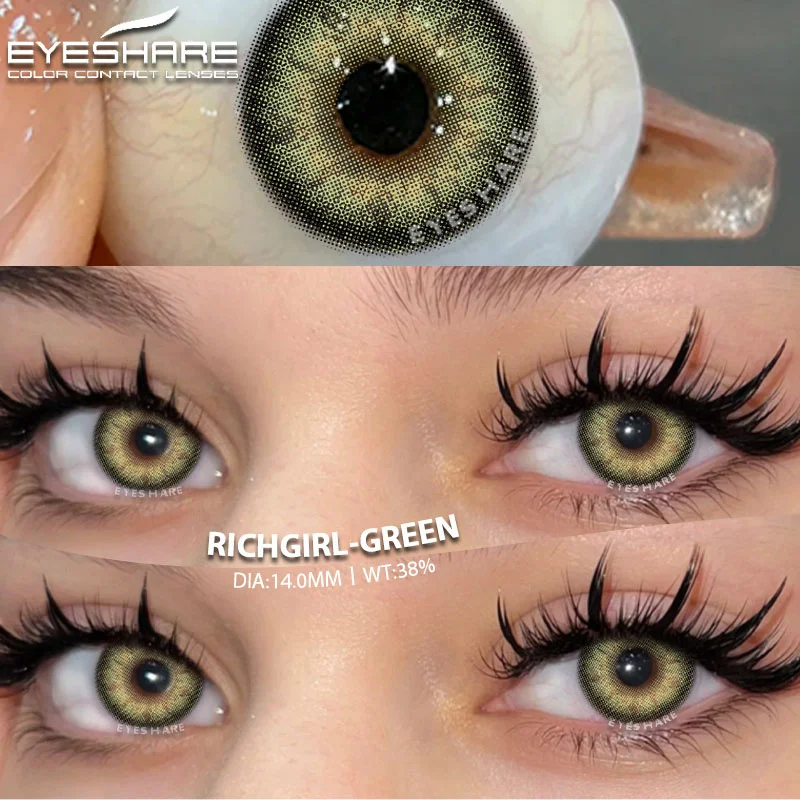 EYESHARE 1 Paar farbige Pupillen für Augen, blaue Pupillen, grün, hochwertige farbige Kontaktlinsen, natürliche braune Linsen, graue Augenlinsen Image