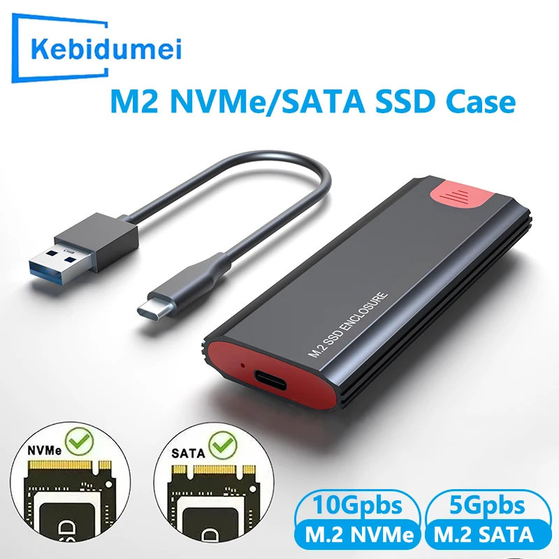 10 Gbit/s M2 SSD-Gehäuse NVME SATA Dual Protocol M.2 auf USB 3.1 SSD-Adapter für NVME PCIE NGFF SATA SSD Disk Box für PC Laptop Image