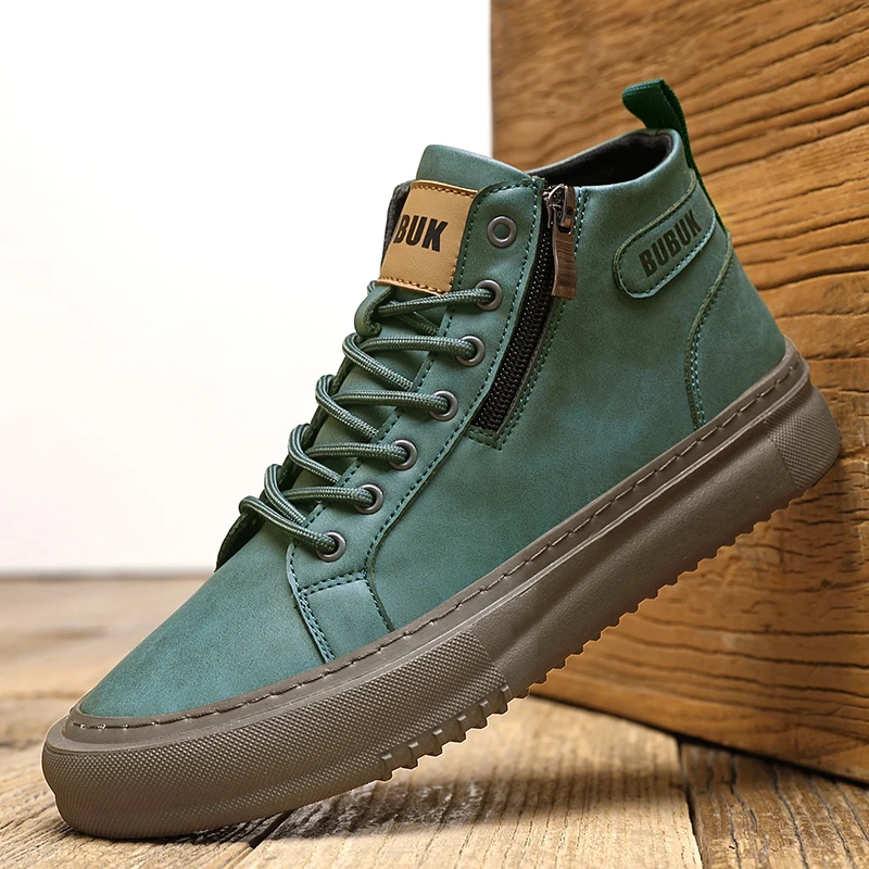 Men's Shoes New Fashion Casual Shoes Trendy Lace-Up Lightweight Mid-Top Trendy Shoes Soft Sole Soft Surface Business Shoes Men's Driving Shoes