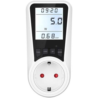 Digitale Zählersteckdose, 230 v, 16 a, 3680 w, Überlastschutz, Digitalanzeige, weiß Image
