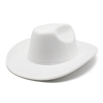 Men's Sun Hat Cowboy Hat Fedora Trilby Hat Black White Woolen Vintage Style Fashion 18th Century State of Texas Daily Theme Party Solid / Plain Color Sunscreen Cosplay