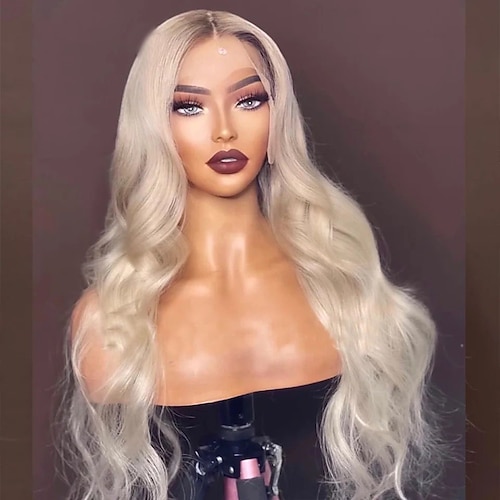 Remy Menschenhaar 5x5 Verschluss 13x4 Spitzenfront Perücke Freier Teil Brasilianisches Haar Wellen Blond Mehrfarbig Perücke 130% 150% Haardichte Gefärbte Haarspitzen (Ombré Hair) Natürlicher