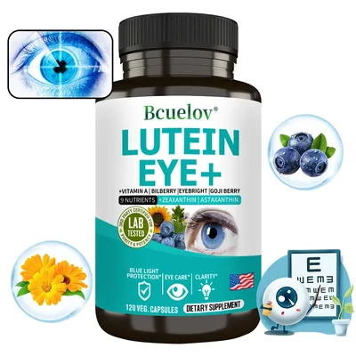 Lutein Eye + Vitamins - 9 in 1 Zeaxanthin Eyebright Bilberry Supplement Retina Eye Lens Healthy